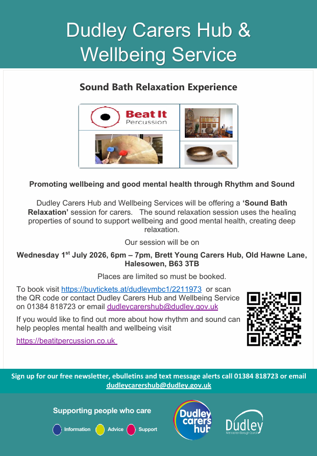 Brett Young Carers Hub - Sound Bath Relaxation Event
